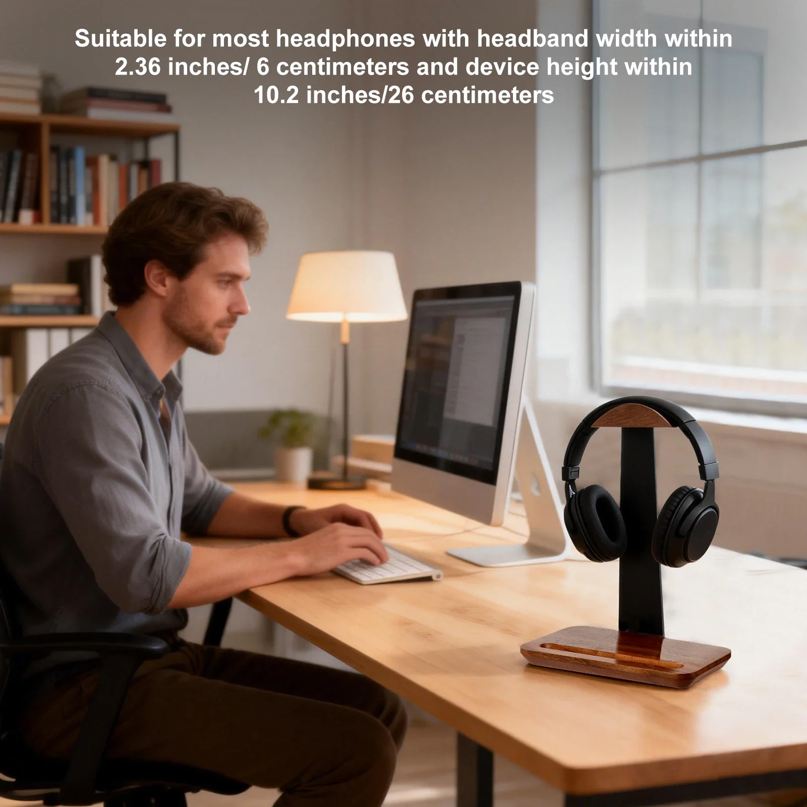 Penyangga Headphone Kayu Unive - Headphone Stand Desk ulasan dan harga
