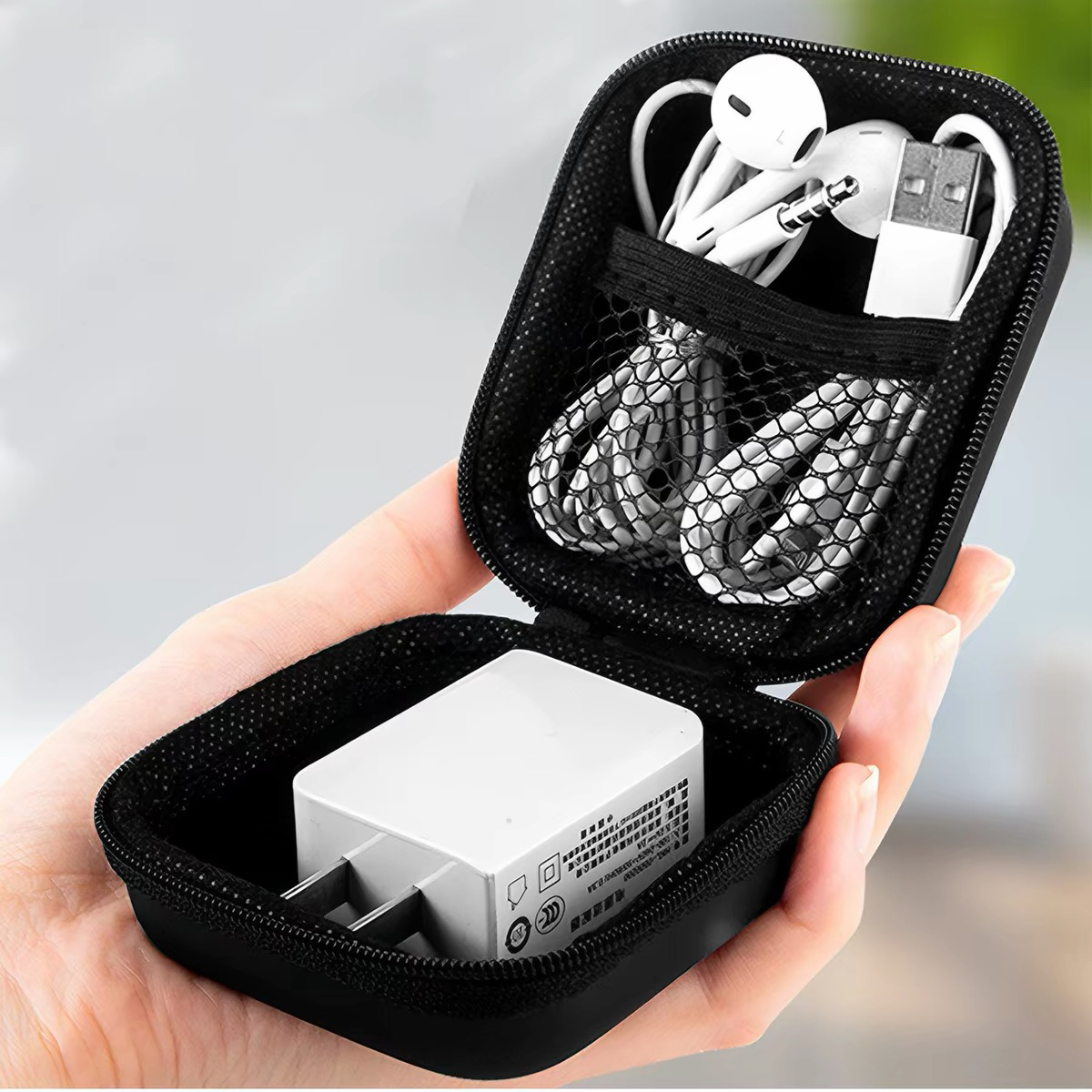 Tas Organizer Kabel Charger Ta - Headphone Case Hard ulasan dan harga